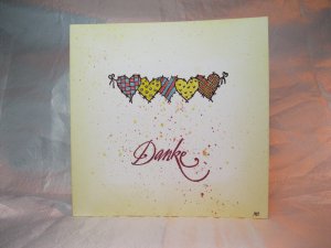 Dankeskarte mit Herzbordüre