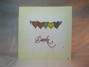 Dankeskarte mit Herzbordüre