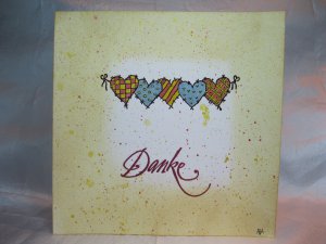 Dankeskarte mit Herzbordüre